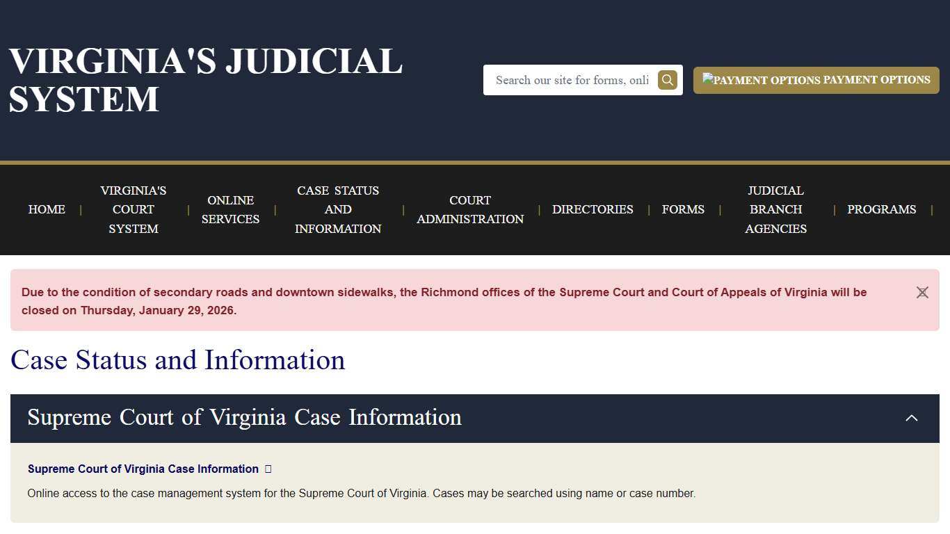 Case Status and Information Virginia Court System