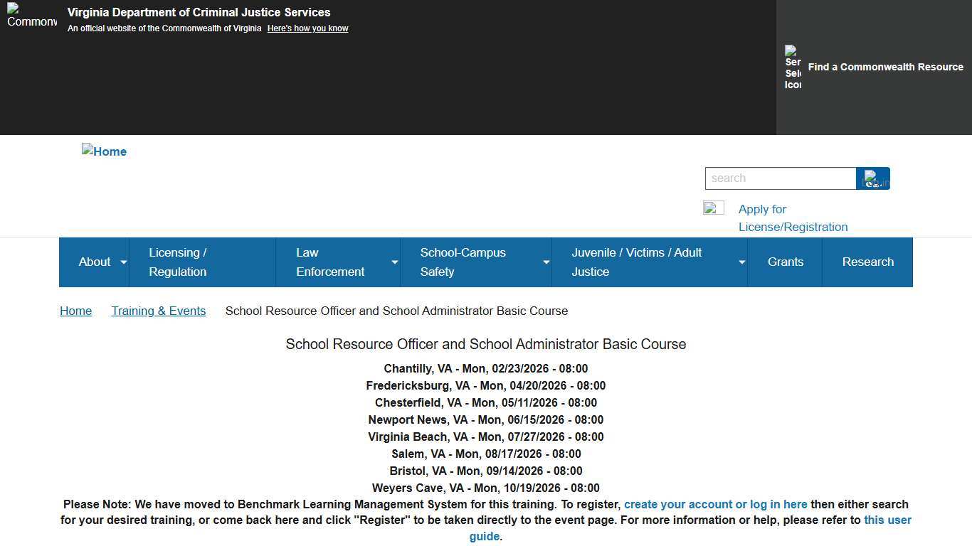 Virginia Department of Criminal Justice Services